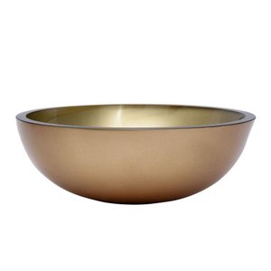 Cuba Redonda De Vidro 30X30Cm Dourado Para Banheiro