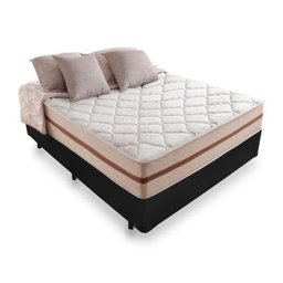 Cama Box Viúva Tecido Sintético Preto com Colchão Pillow Angel - Bello Box - Molas Ensacadas 62x128x - 1