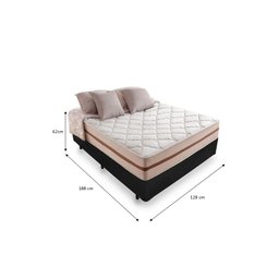 Cama Box Viúva Tecido Sintético Preto com Colchão Pillow Angel - Bello Box - Molas Ensacadas 62x128x - 2