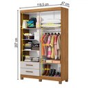 Ver imagem 5 de Guarda-roupa Solteiro Genova 4 Portas 2 Gavetas com Espelho 22113 Cinamomo/off White - Carioca Móvei