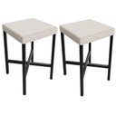 Ver imagem 2 de Kit 02 Banquetas Baixa Bar Cozinha Sala de Jantar Preto Stella L02 Linho Cru - Lyam Decor