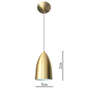Ver imagem 2 de Luminária Pendente Bala Dourado 15cm Stilo Lustres