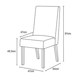 Mesa Jantar Solana 180 6 Cadeiras Eloa Linho - Henn - 3
