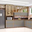 Ver imagem 4 de Armario Aereo Cozinha 2 Portas de Abrir 1 Prateleira Vitória Carvalho/vidro Reflecta - Móveis Rimo -