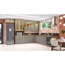 Ver imagem 3 de Armario Aereo Cozinha 2 Portas de Abrir 1 Prateleira Vitória Carvalho/vidro Reflecta - Móveis Rimo -