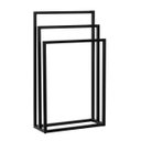 Ver imagem 1 de Porta Toalha Triplo de Chão Preto Fosco 85cm em Aço Level