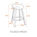 Ver imagem 3 de Banqueta Toledo Média em Polipropileno com Base em Aço e Acabamento Idêntico a Madeira - Cor Branco