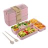 Marmita Fitness Lunch Box 900ml 3 Divisórias Cor Rosa - 1