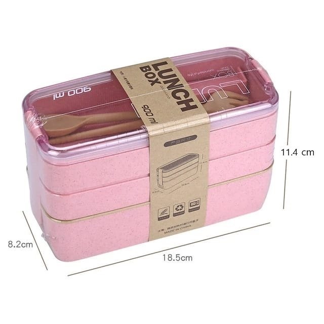 Marmita Fitness Lunch Box 900ml 3 Divisórias Cor Rosa - 4