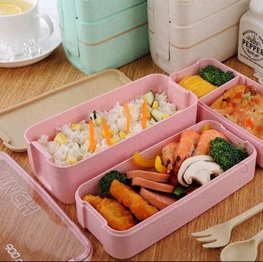 Marmita Fitness Lunch Box 900ml 3 Divisórias Cor Rosa - 7