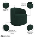 Ver imagem 3 de Kit 2 Poltronas Giratória Decorativa para Sala Dandara K04 Veludo Verde - Mpozenato
