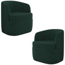 Ver imagem 1 de Kit 2 Poltronas Giratória Decorativa para Sala Dandara K04 Veludo Verde - Mpozenato