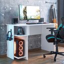 Ver imagem 1 de Mesa Gamer com Suporte de Fone Zalie Branco