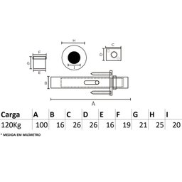 Pivot para porta - Escovado - 120 Kg - 9