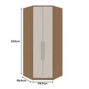 Ver imagem 6 de Modulado Canto Closet 2 Portas 245cm Rimo Setiba Plus Carvalho/off White