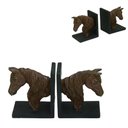 Ver imagem 2 de Porta Livro Decorativo Cavalo em Resina Marrom e Preto