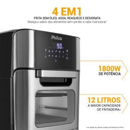 Fritadeira Air Fryer Oven Philco Pfr2200 - 4 em 1, 12l, 1800w - Versatilidade e Praticidade - 2