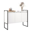 Ver imagem 3 de Buffet Industrial Aparador 3 Portas Tokyo - Branco Preto