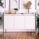 Ver imagem 1 de Buffet Industrial Aparador 3 Portas Tokyo - Branco Preto