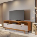 Ver imagem 3 de Rack para TV Cristal até 70" 200cm MDF-MDP Cinamomo e Off White JCM Movelaria