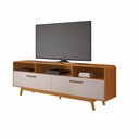 Ver imagem 1 de Rack para TV Cristal até 70" 200cm MDF-MDP Cinamomo e Off White JCM Movelaria