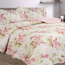 Ver imagem 1 de Kit Cobre Leito Colcha Mix King Estampado Dupla Face Floral 3 Peças - Mariela