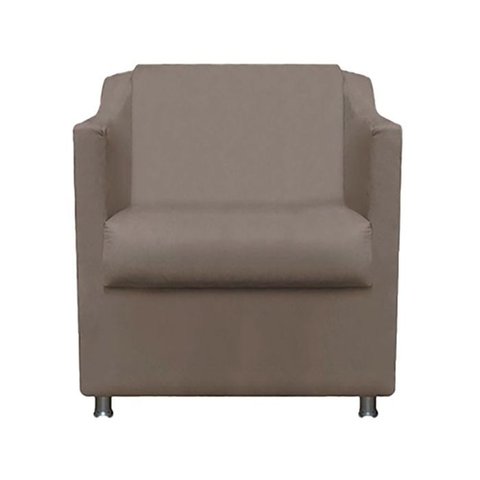 Poltrona Decorativa Recepção Reforçada Bia Suede Capuccino - Twdecora