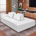 Ver imagem 2 de Sofá Ilha e Puff Sala Living 285cm Siesta M22 Boucle Branco - Mpozenato
