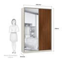 Ver imagem 3 de Guarda-roupa Solteiro Luciane 2 Portas de Correr 3 Gavetas Prime Plus Alumínio com Espelho 160 Cm