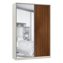 Ver imagem 1 de Guarda-roupa Solteiro Luciane 2 Portas de Correr 3 Gavetas Prime Plus Alumínio com Espelho 160 Cm