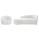 Ver imagem 1 de Kit Divã Recamier Orgânico França 140cm Lado Esquerdo e Poltrona Amore Bouclé