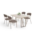 Ver imagem 2 de Conjunto Sala de Jantar com 4 Cadeiras Betina Marrom/Champagne/Off White