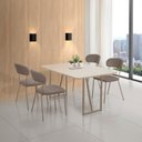 Ver imagem 1 de Conjunto Sala de Jantar com 4 Cadeiras Betina Marrom/Champagne/Off White