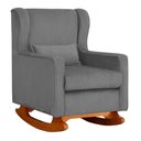 Ver imagem 3 de Poltrona C/ Puff Balanço Amamentação Aurora Suede Cinza - Lm Decor