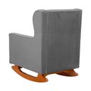 Ver imagem 6 de Poltrona C/ Puff Balanço Amamentação Aurora Suede Cinza - Lm Decor