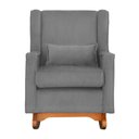 Ver imagem 4 de Poltrona C/ Puff Balanço Amamentação Aurora Suede Cinza - Lm Decor