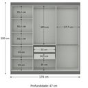 Ver imagem 3 de Guarda-Roupa Casal com Espelho 6 Portas 2 Gavetas Paris Cinza/Onix