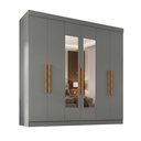 Ver imagem 2 de Guarda-Roupa Casal com Espelho 6 Portas 2 Gavetas Paris Cinza/Onix