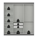 Ver imagem 6 de Guarda-roupa Casal com Espelho 6 Portas 2 Gavetas Paris 