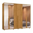 Ver imagem 1 de Guarda Roupas 100% Mdf 2 Espelhos Laterais 6 Portas 278cm Volpi 178 Espazzo Madetec