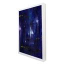 Ver imagem 2 de Quadro Decorativo Abstrato Azul Oceano em Moldura Caixa Tacolado Moldura Trad 1cm Branca com Vidro 3