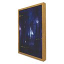 Ver imagem 5 de Quadro Decorativo Abstrato Azul Oceano em Moldura Caixa Tacolado Moldura Trad 1cm Branca com Vidro 3