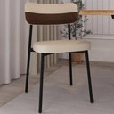 Ver imagem 6 de Kit 06 Cadeiras Estofada para Sala de Jantar Astrid Preto C01 Linho Areia Courino Whisky - Lyam