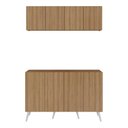 Ver imagem 5 de Conjunto Lavanderia Retrô Multiuso Armário Aéreo e Balcão 4 Portas Multimóveis Mp5053 Rustic/