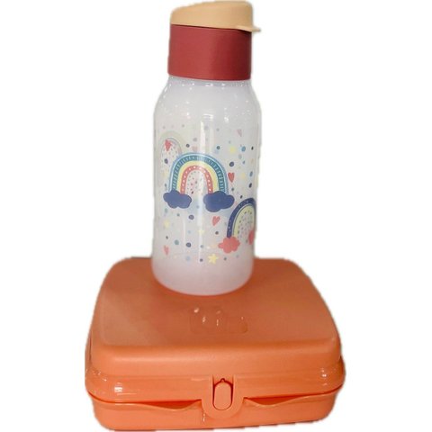 Tupperware Kit 2 Peças Garrafa Redonda 350ml e Porta Sanduíche Kit 2 Peças Garrafa Redonda 350ml e P