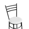 Jogo 6 Cadeiras Para Cozinha Epoxi Craqueada Assento Estofado - Laca branca - 3