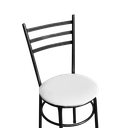 Ver imagem 3 de Jogo 6 Cadeiras Para Cozinha Epoxi Craqueada Assento Estofado - Laca branca