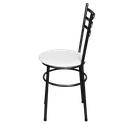 Ver imagem 4 de Jogo 6 Cadeiras Para Cozinha Epoxi Craqueada Assento Estofado - Laca branca