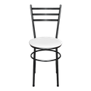 Ver imagem 5 de Jogo 6 Cadeiras Para Cozinha Epoxi Craqueada Assento Estofado - Laca branca