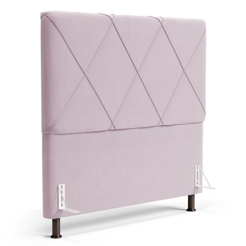 Cabeceira Cama Box Casal Mel 140cm com Frame Suede Rosa Bebê - Abmaza